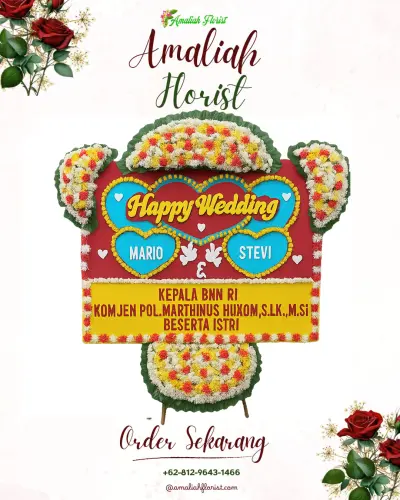 Karangan Papan Bunga Pernikahan di Negeri Lama